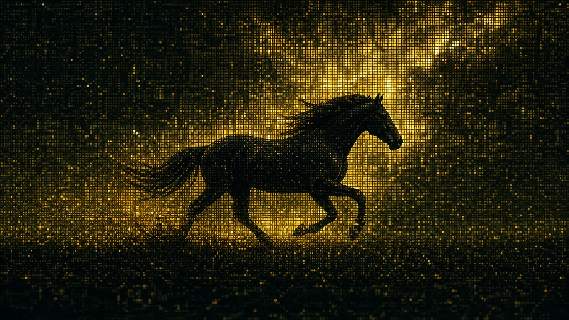 Golden Pixel Horse — image 1