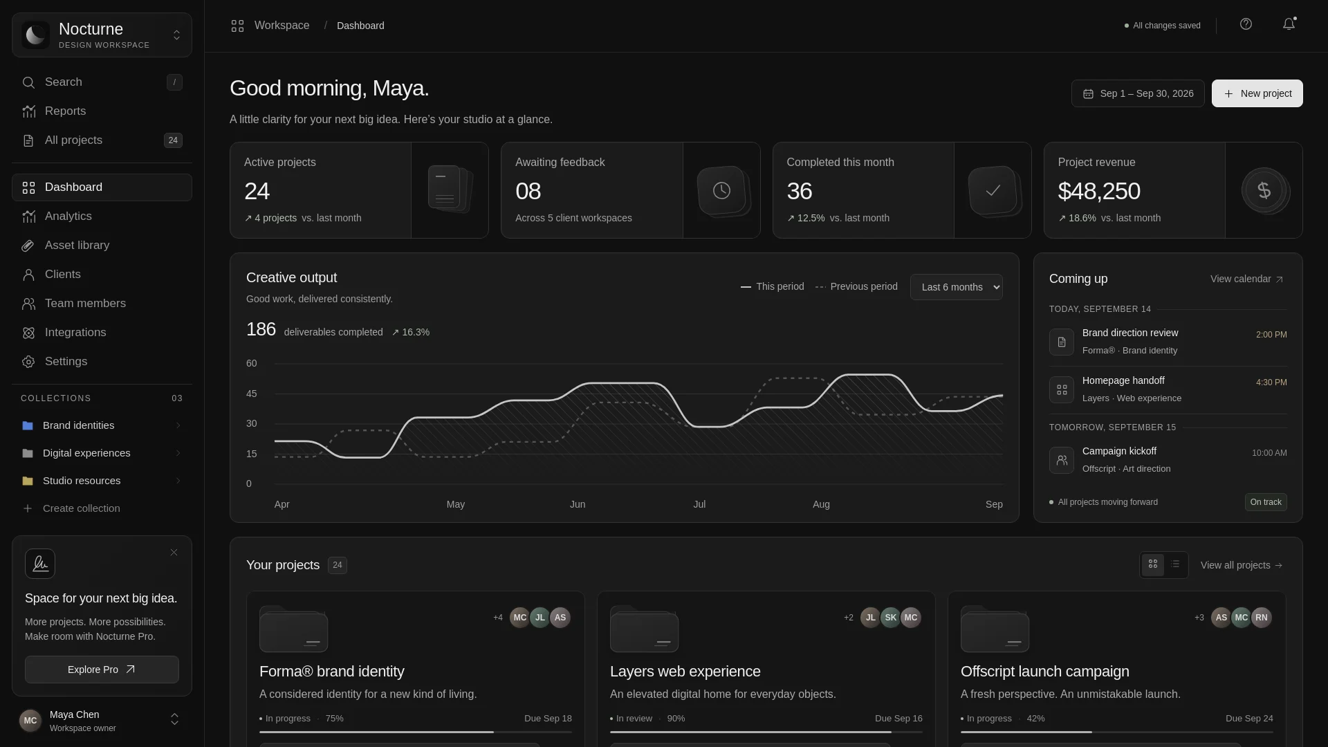 Nocturne Studio Dashboard — image 1