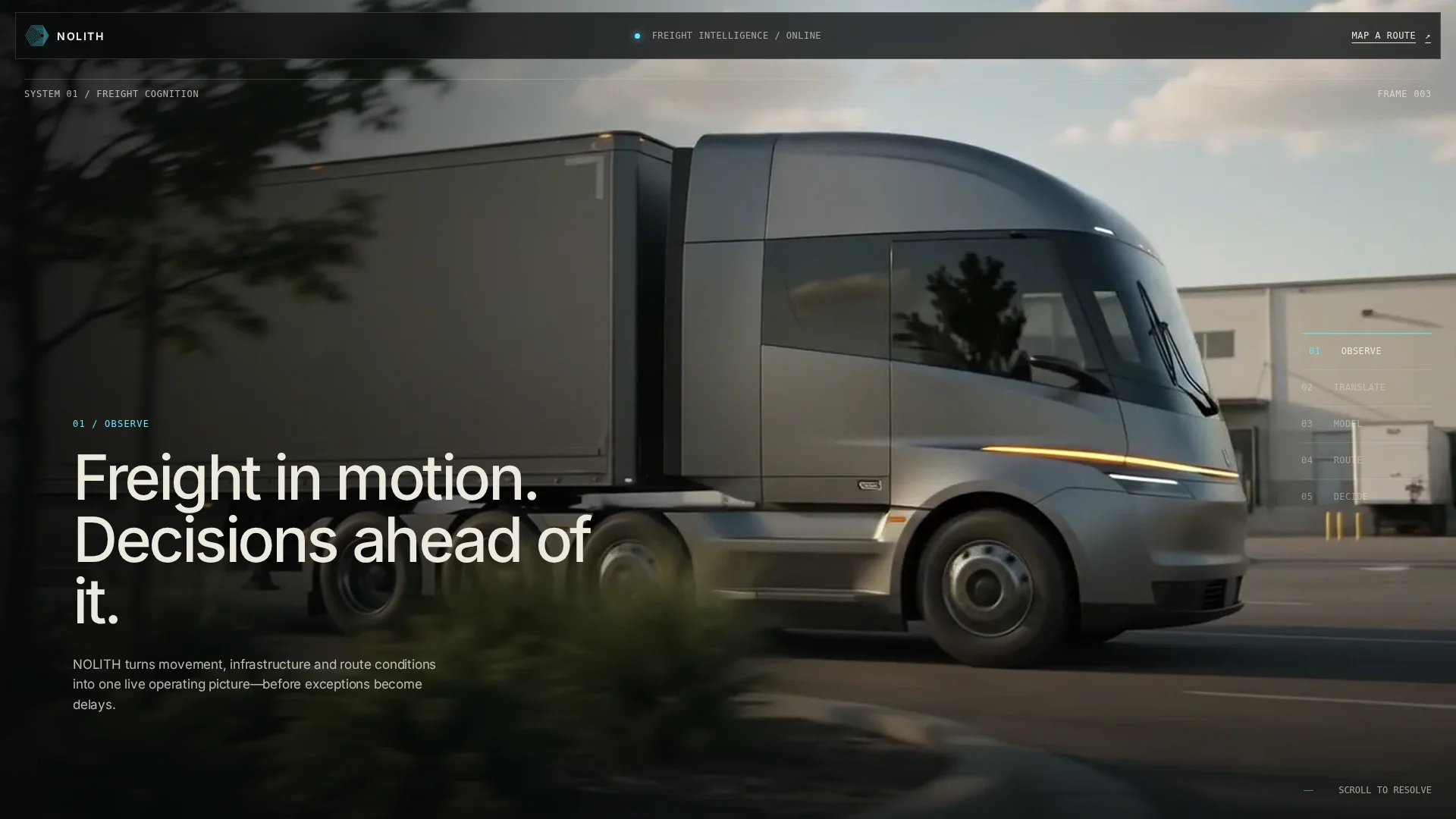 NOLITH Freight Intelligence Hero — image 2